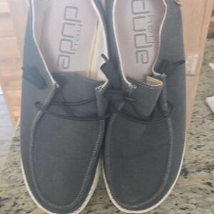 Hey Dude Wendy Chambray Off Black Slip-On Shoes Women’s Size 10